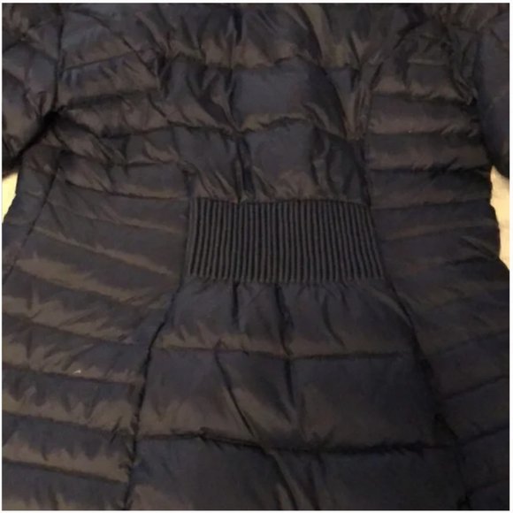 kate spade Faux Fur Trim Hooded Puffer Coat jacket deep navy size xs nwot - Picture 10 of 13